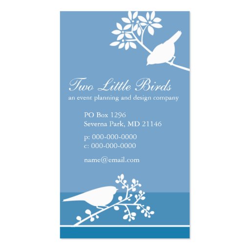 Birds on Branches Business Cards (front side)