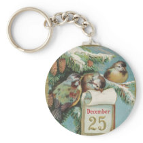 Birds on Decemeber 25th Key Chain