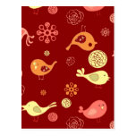 Birds on Red postcards