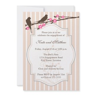 Birds on Sakura Engagement Party Invitations invitation
