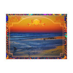 Birds on the Beach at Dawn Fancy Fish & Shell Art Gallery Wrap Canvas