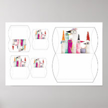 Birds Party Design Pillow Box Packaging Print