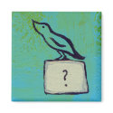 Birds question marks colorful art Orderly Universe magnet