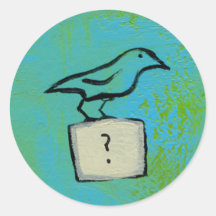Birds question marks colorful art Orderly Universe Stickers