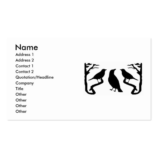 Birds Silhouette Business Cards (front side)