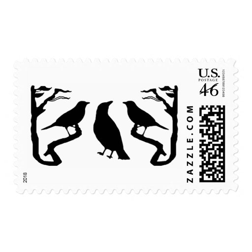 Birds Silhouette Postage Stamps
