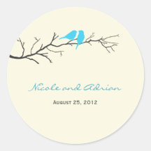 Birds Silhouettes Favor Stickers or Envelope Seals