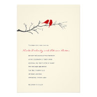 Birds Silhouettes Wedding Invitation - Red -