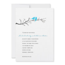 Birds Silhouettes Wedding Invitation - Turquoise -