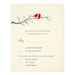 Birds Silhouettes Wedding RSVP cards - Red - Personalized Invitations