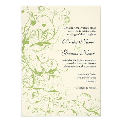 Birds & Swirls #17 Wedding Invitations