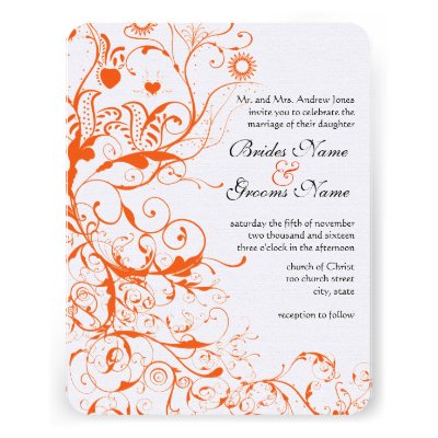 Birds & Swirls Wedding Invitations
