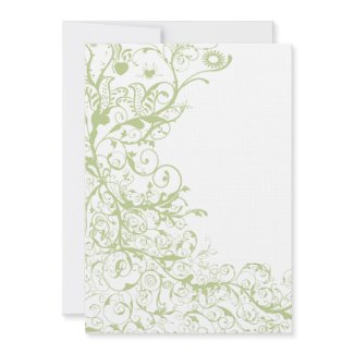Birds & Swirls Wedding Invitations Green Hydrangea invitation
