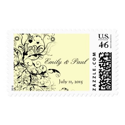 Birds &amp; Swirls Wedding Postage