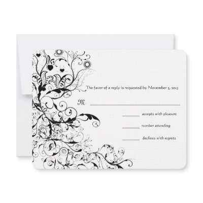Birds &amp; Swirls Wedding RSVP Response Card Personalized Announcements