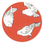 Birds Vintage Japanese Silk Label stickers
