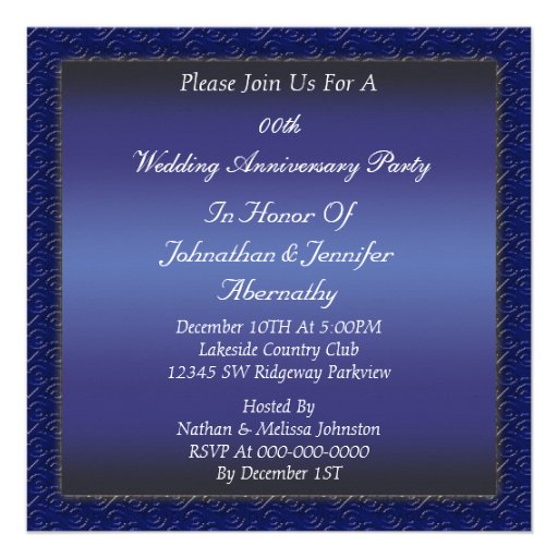 Birds Wedding Anniversary Party Invitation