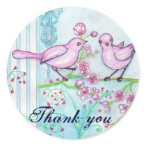 Birds Wedding Engagement Thank You Sticker stickers