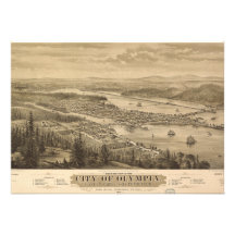 Birdseye view of Olympia, Washington (1879) Custom Announcement