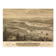 Birdseye view of Olympia, Washington (1879) Post Cards