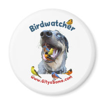 Birdwatcher Dog Refrigerator Magnet