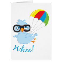 Birdy Parachute Greeting Cards