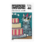 Birman Cat and Butterfly painting Postage stamps