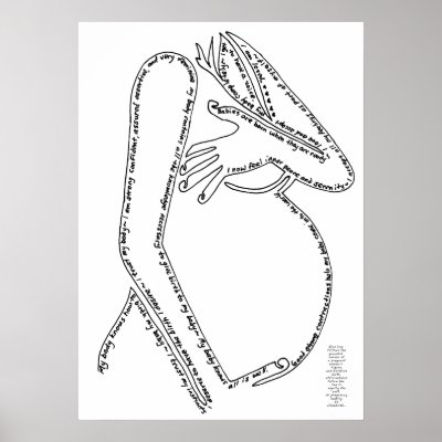 Birth Affirmations Line Art Poster by blkhorses1975