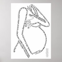 Birth Affirmations Line Art Poster