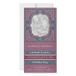 Birth Announcement Elegant Blue Mauve Picture Card