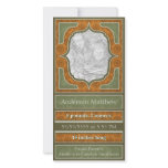 Birth Announcement Elegant Green Orange photo cards