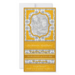 Birth Announcement Elegant Orange White photo cards