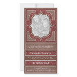 Birth Announcement Elegant Red Brown photo cards