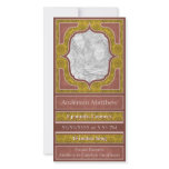 Birth Announcement Elegant Yellow Red Photo Card