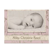 Birth Announcement - Fennel Pink postcards
