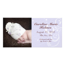 Birth Announcement for a girl Customized Photo Card
