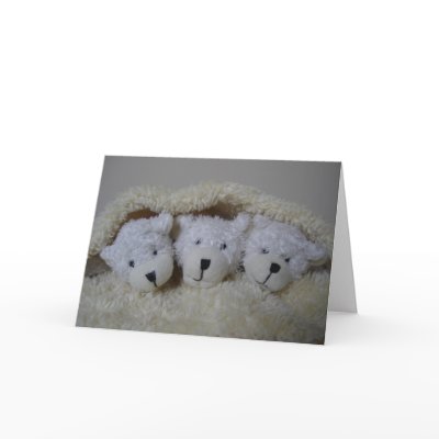 Birth announcement for triplets greeting cards by littlemunchkins