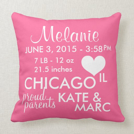 Birth Announcement Fully Customization Pillow