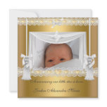 Birth Announcement Gold White Star Photo Frame