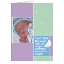 Birth Announcement: Hush Said the Moon Card