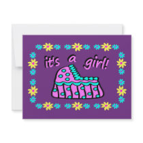 Birth Announcement: It's A Girl! With Bassinet invitations by birdy27 Birth Announcement: It's A Girl! With Bassinet invitations