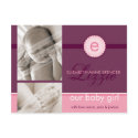 BIRTH ANNOUNCEMENT :: monogram2 - girl postcards by edgeplus BIRTH ANNOUNCEMENT :: monogram2 - girl postcards