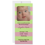 Birth Announcement - Pink and Green