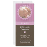 Birth Announcement - Pink & brown pinstripes