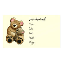 Birth Announcement Profile Card business cards by 13BlackCatsDesigns Birth Announcement Profile Card business cards