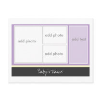 Birth Announcement: Purple postcards by mamaraider Birth Announcement: Purple postcards