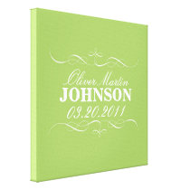 Birth Announcement Wall Art Stretched Canvas Prints
