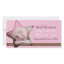 Birth Announcement with a Pink and Star Theme Photo Greeting Card
