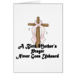 Birth Mothers Prayer Never Unheard Pink RIbbon Card