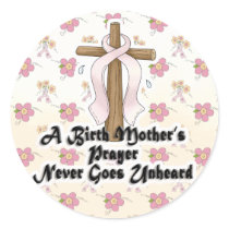 Birth Mothers Prayer Never Unheard Pink RIbbon stickers by doonidesigns Birth Mothers Prayer Never Unheard Pink RIbbon stickers